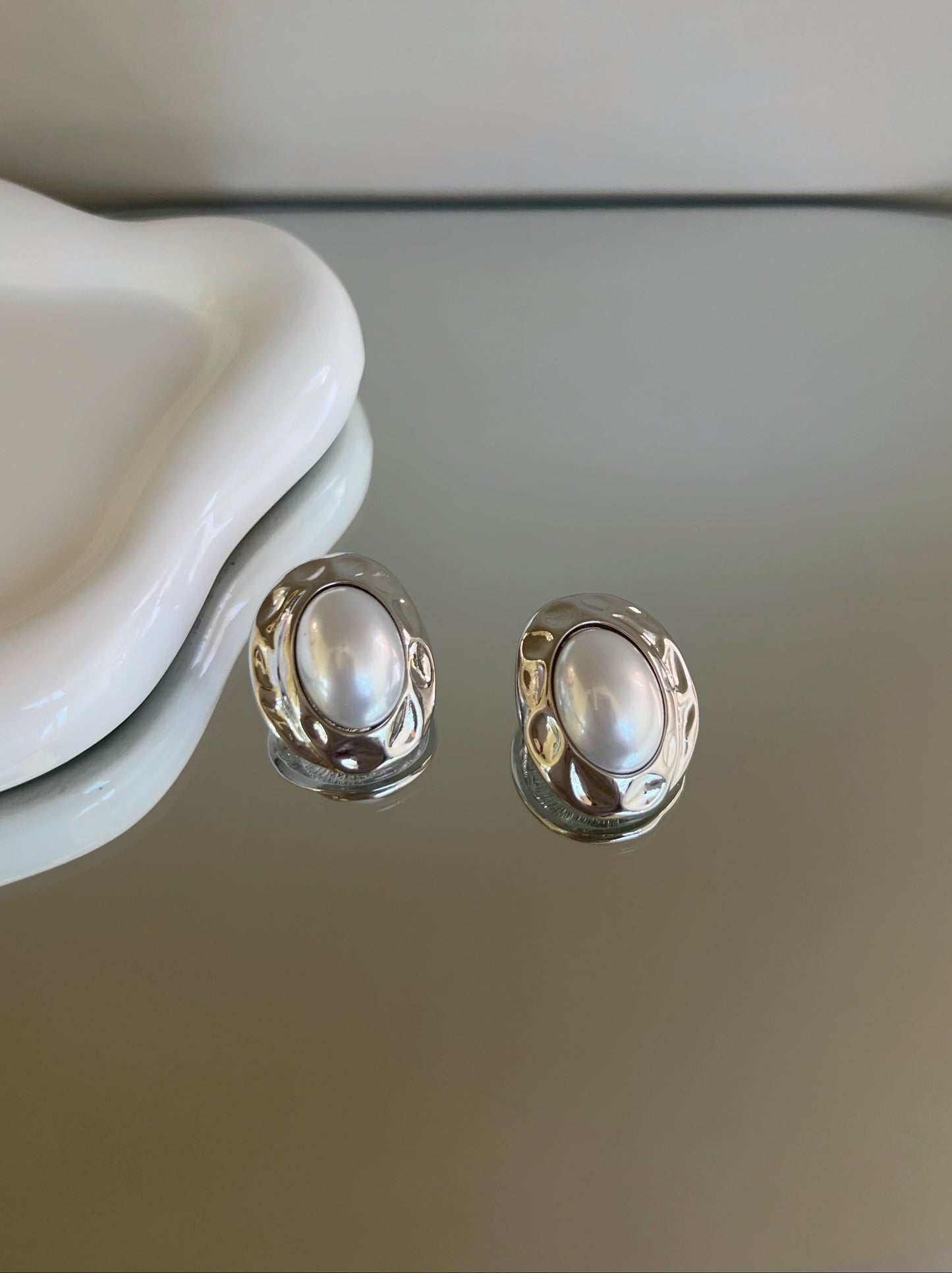 Luna de plata earring
