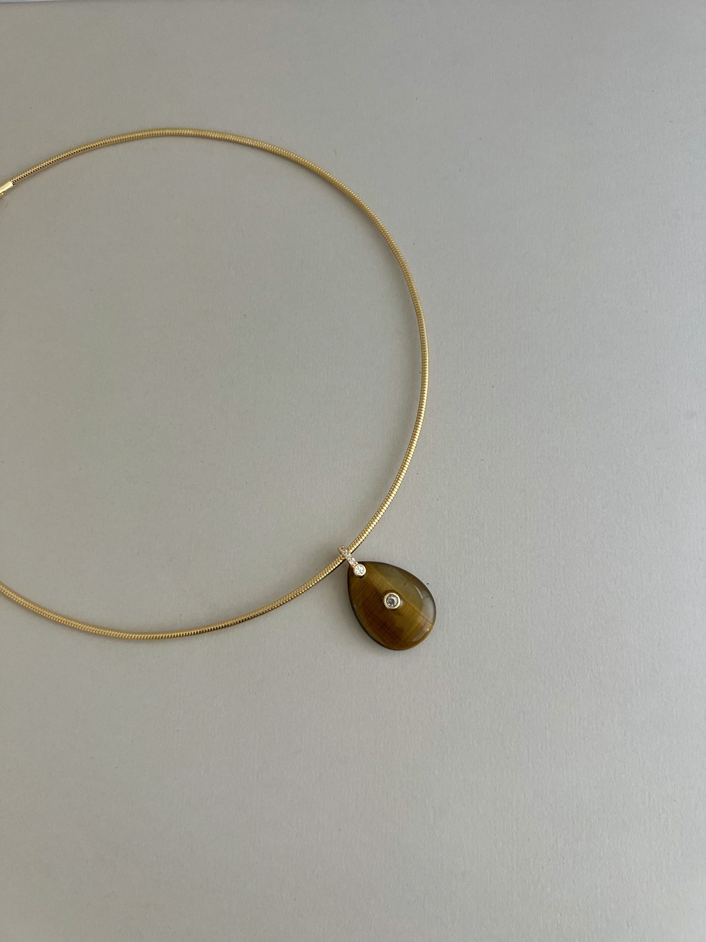 Ojo de Tigre Pure Stone Necklace