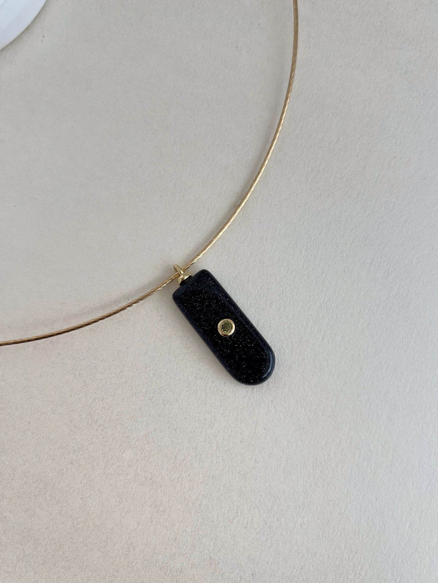 Dije Rectangular negro piedra natural