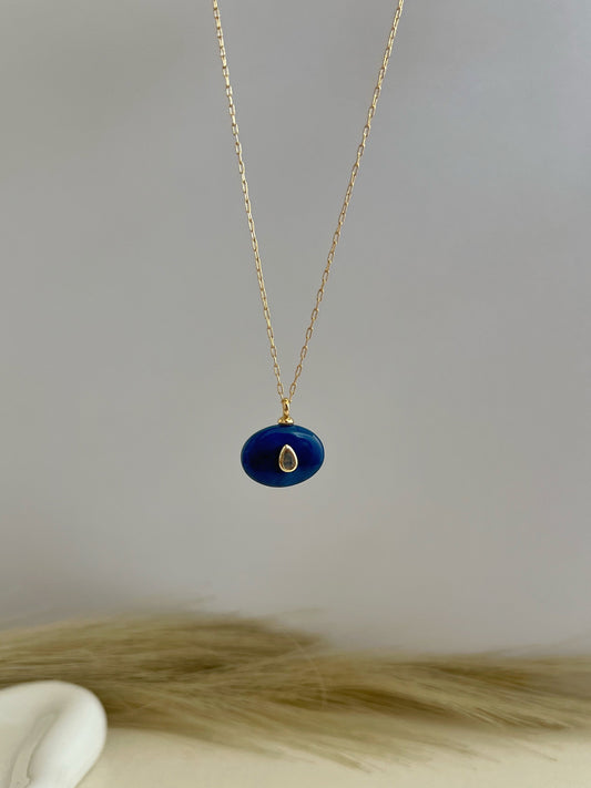 Dije Ovalado piedra Jade