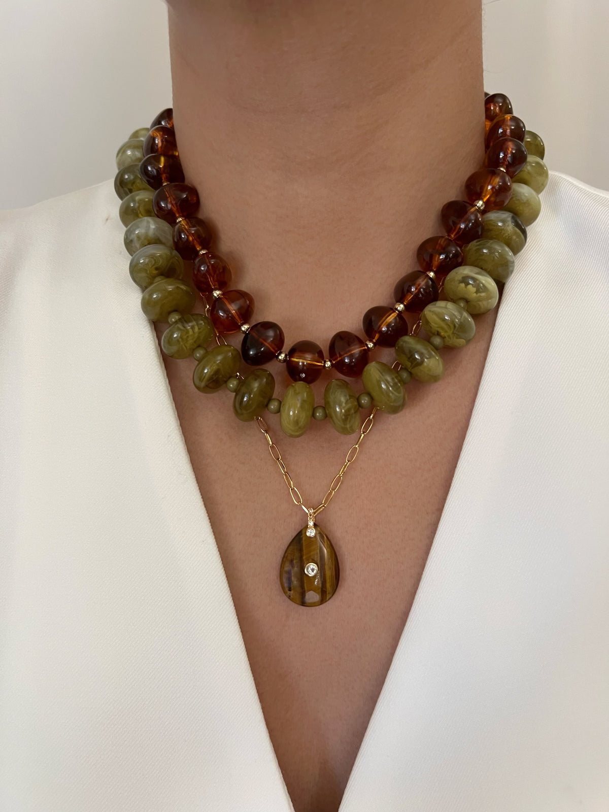 Ojo de Tigre Stone Necklace